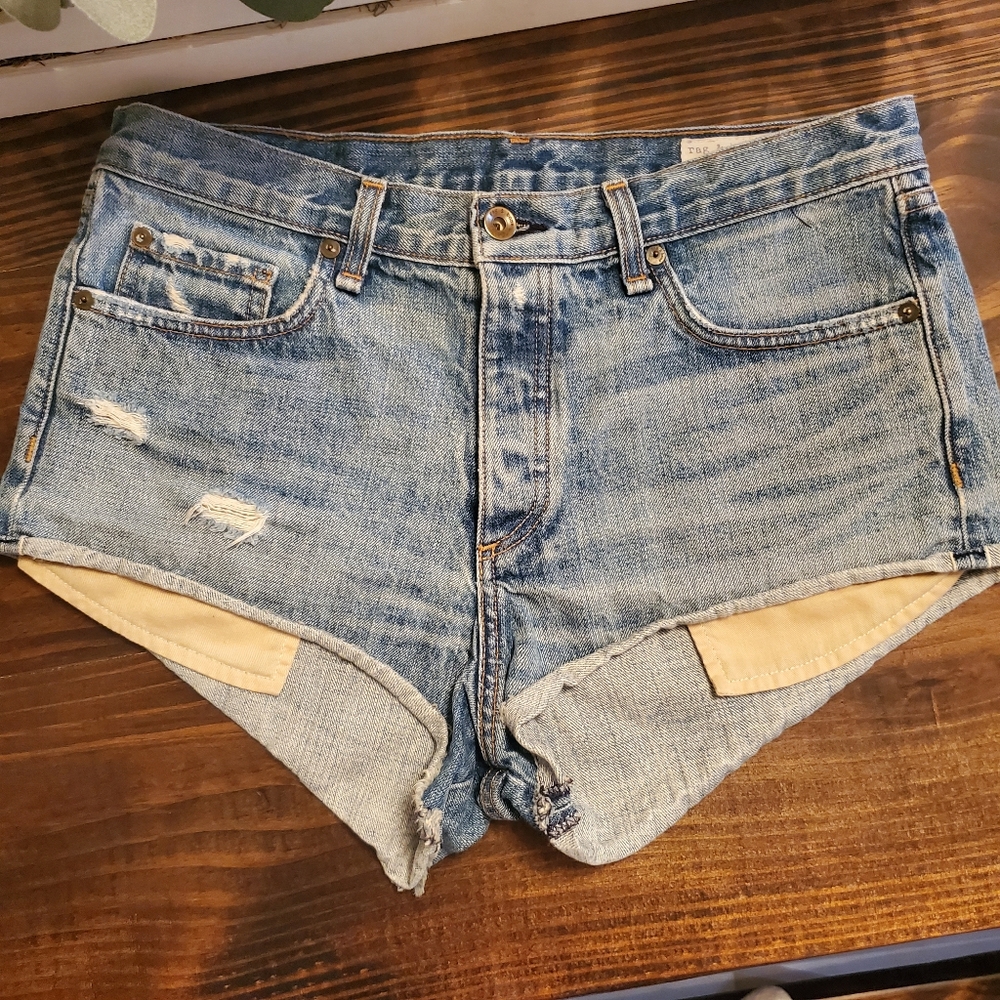 Rag & Bone High Cut Distressed Jean Shorts
